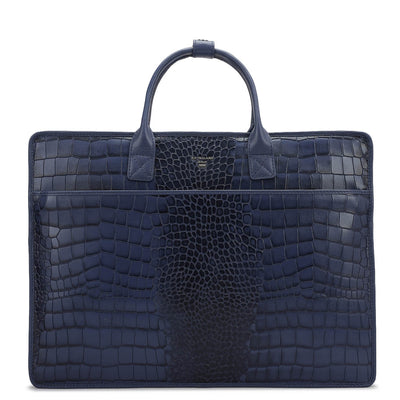 Croco Leather Laptop Sleeve - Stardust