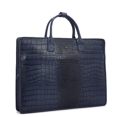 Croco Leather Laptop Sleeve - Stardust