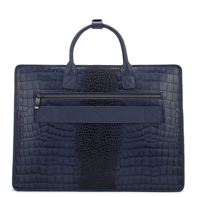 Croco Leather Laptop Sleeve - Stardust