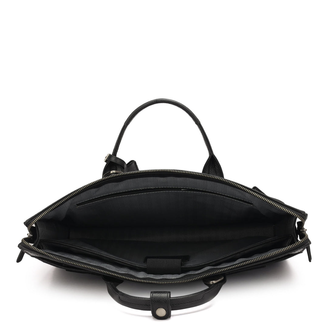 Croco Leather Laptop Sleeve - Black