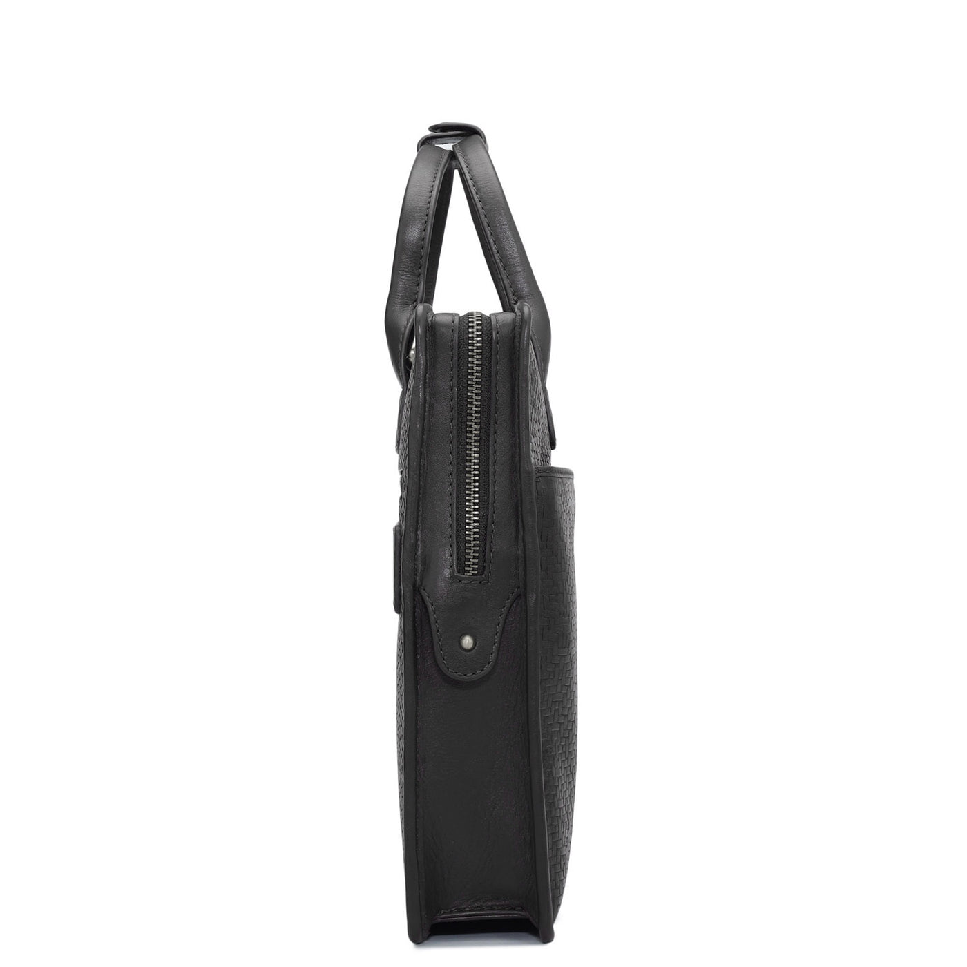 Mat Emboss Leather Laptop Sleeve - Black