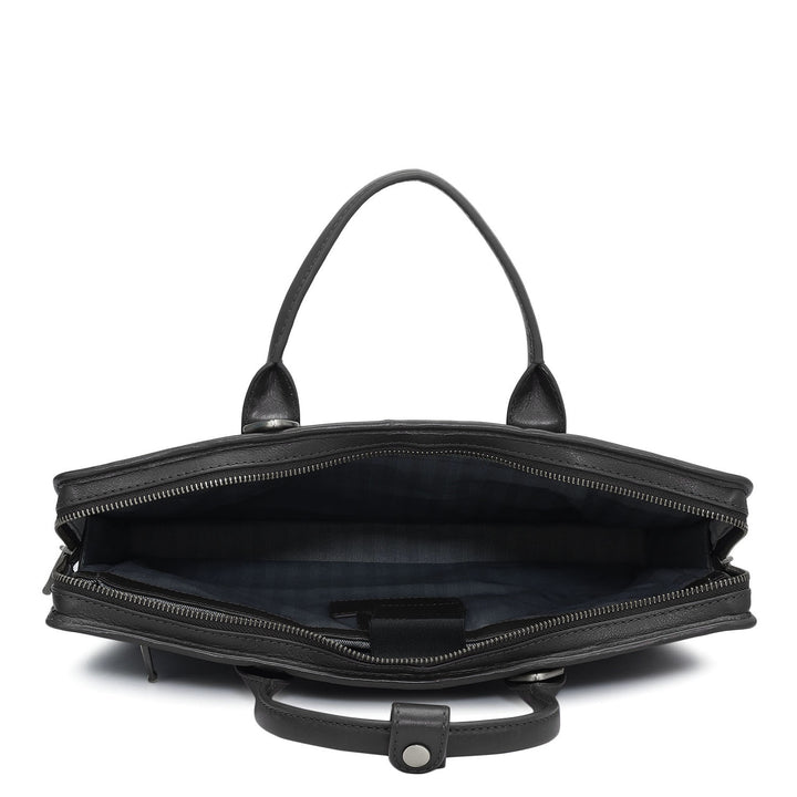 Mat Emboss Leather Laptop Sleeve - Black
