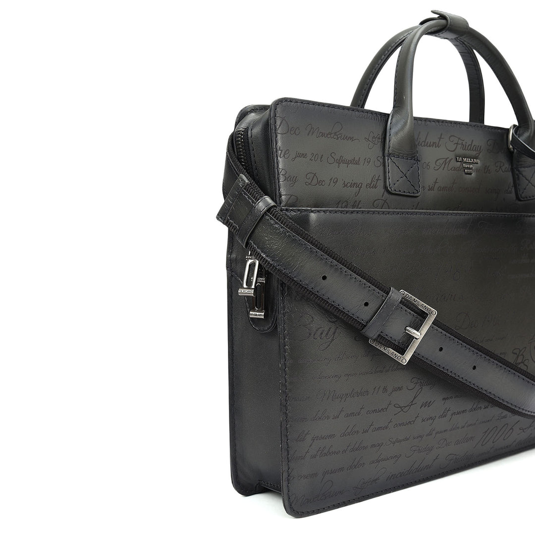 Signato Leather Laptop Sleeve - Grey