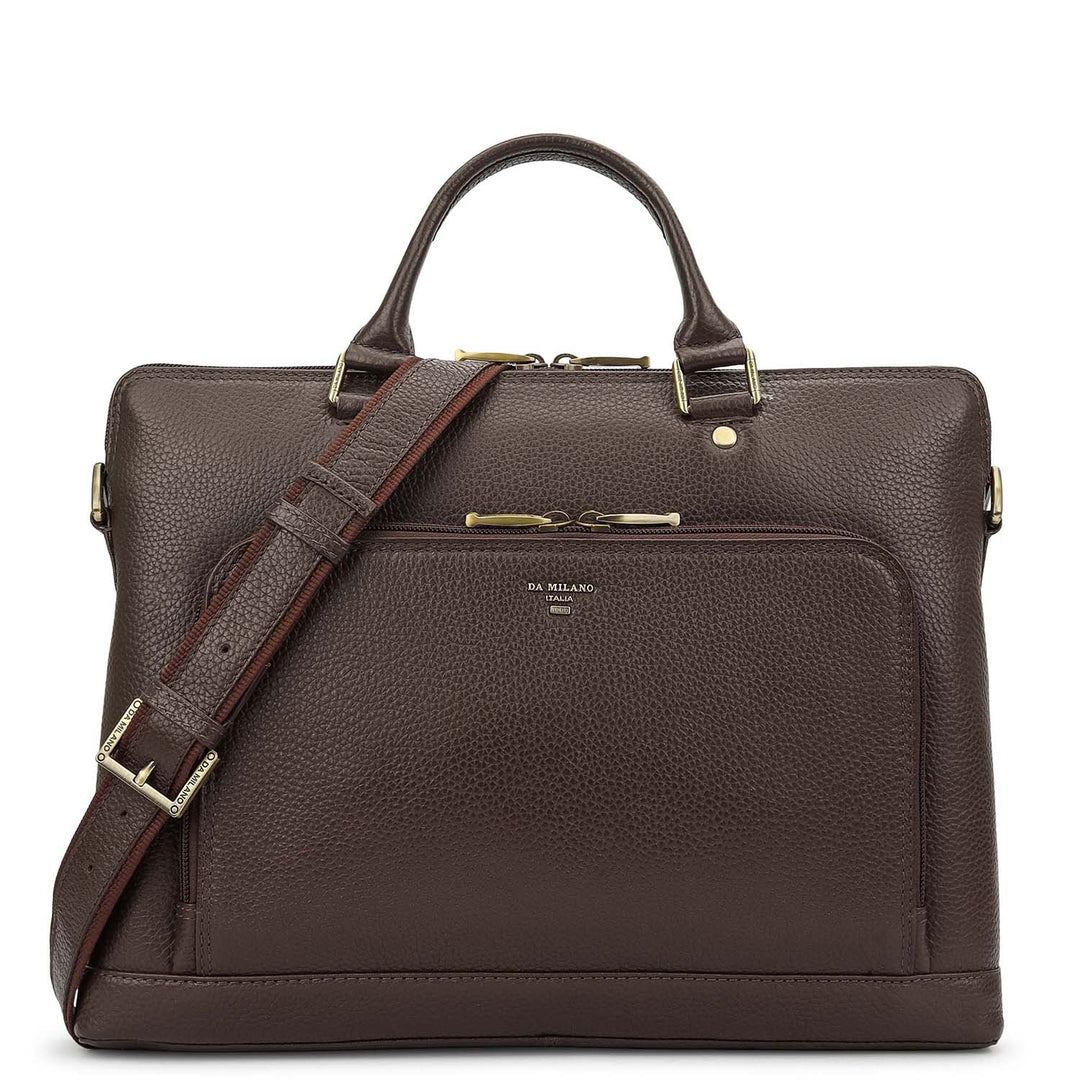 Wax Leather Laptop Sleeve - Chocolate