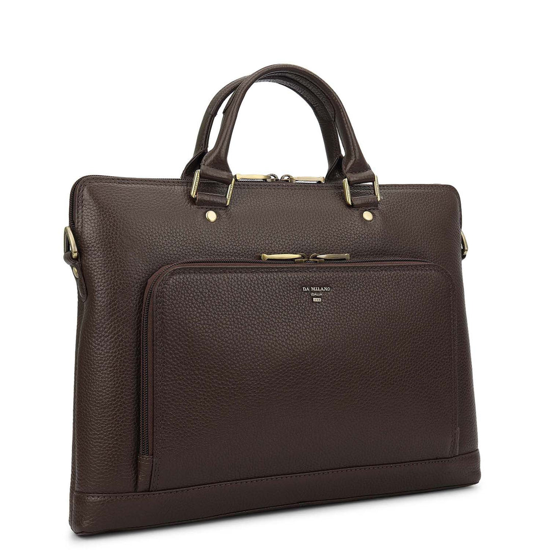 Wax Leather Laptop Sleeve - Chocolate