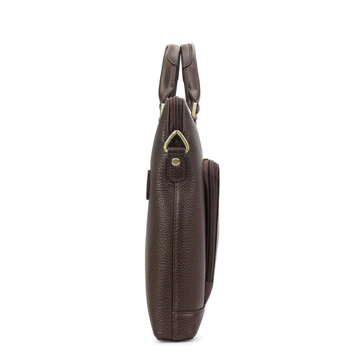 Wax Leather Laptop Sleeve - Chocolate