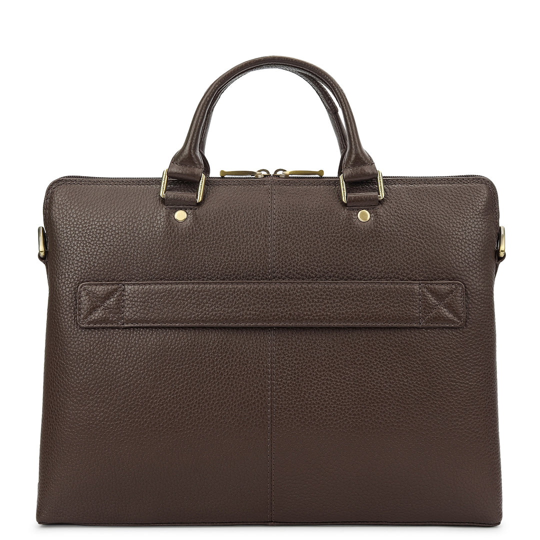 Wax Leather Laptop Sleeve - Chocolate
