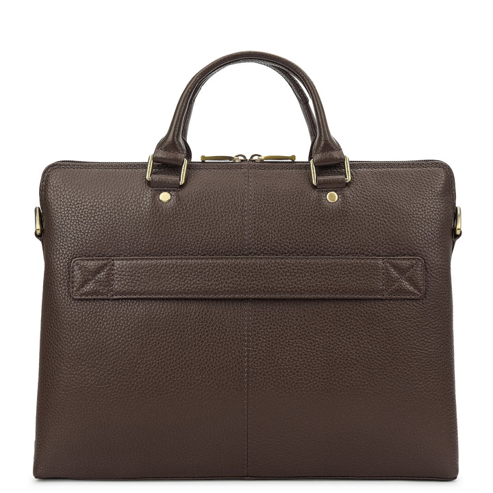 Wax Leather Laptop Sleeve - Chocolate
