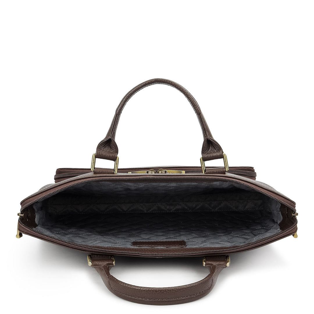 Wax Leather Laptop Sleeve - Chocolate
