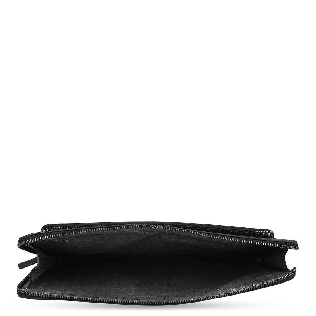 Croco Leather Laptop Sleeve - Black
