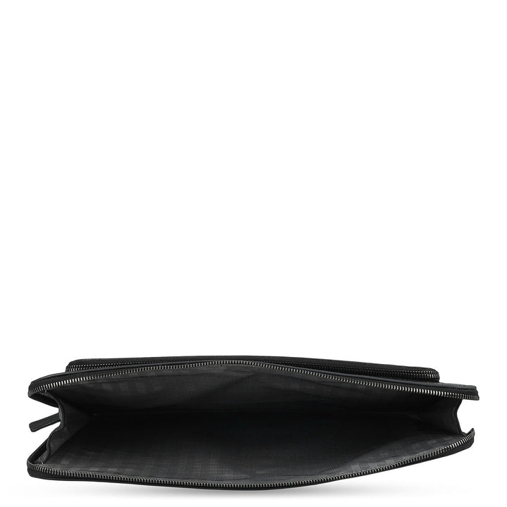Croco Leather Laptop Sleeve - Black