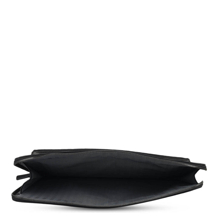 Mat Emboss Leather Laptop Sleeve - Black