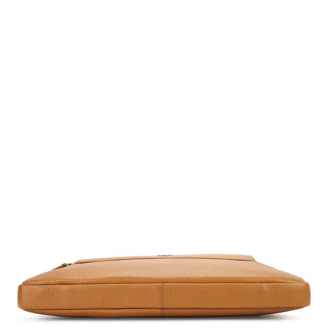 Wax Leather Laptop Sleeve - Caramel