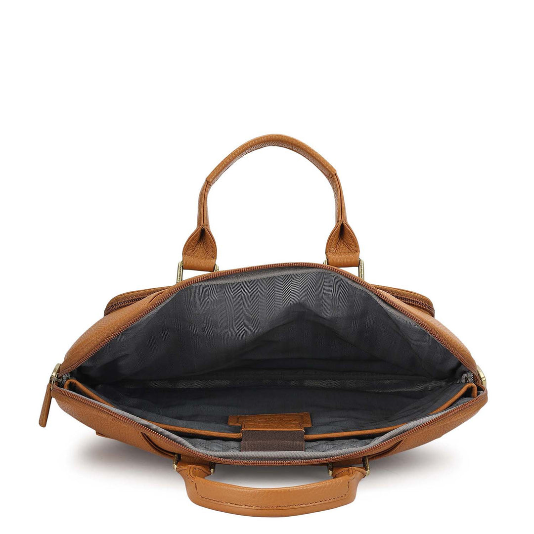 Wax Leather Laptop Sleeve - Caramel