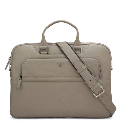 Wax Leather Laptop Sleeve - Greyish Taupe