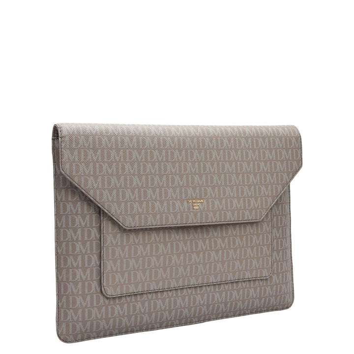 Monogram Leather Laptop Sleeve - Smoke Grey