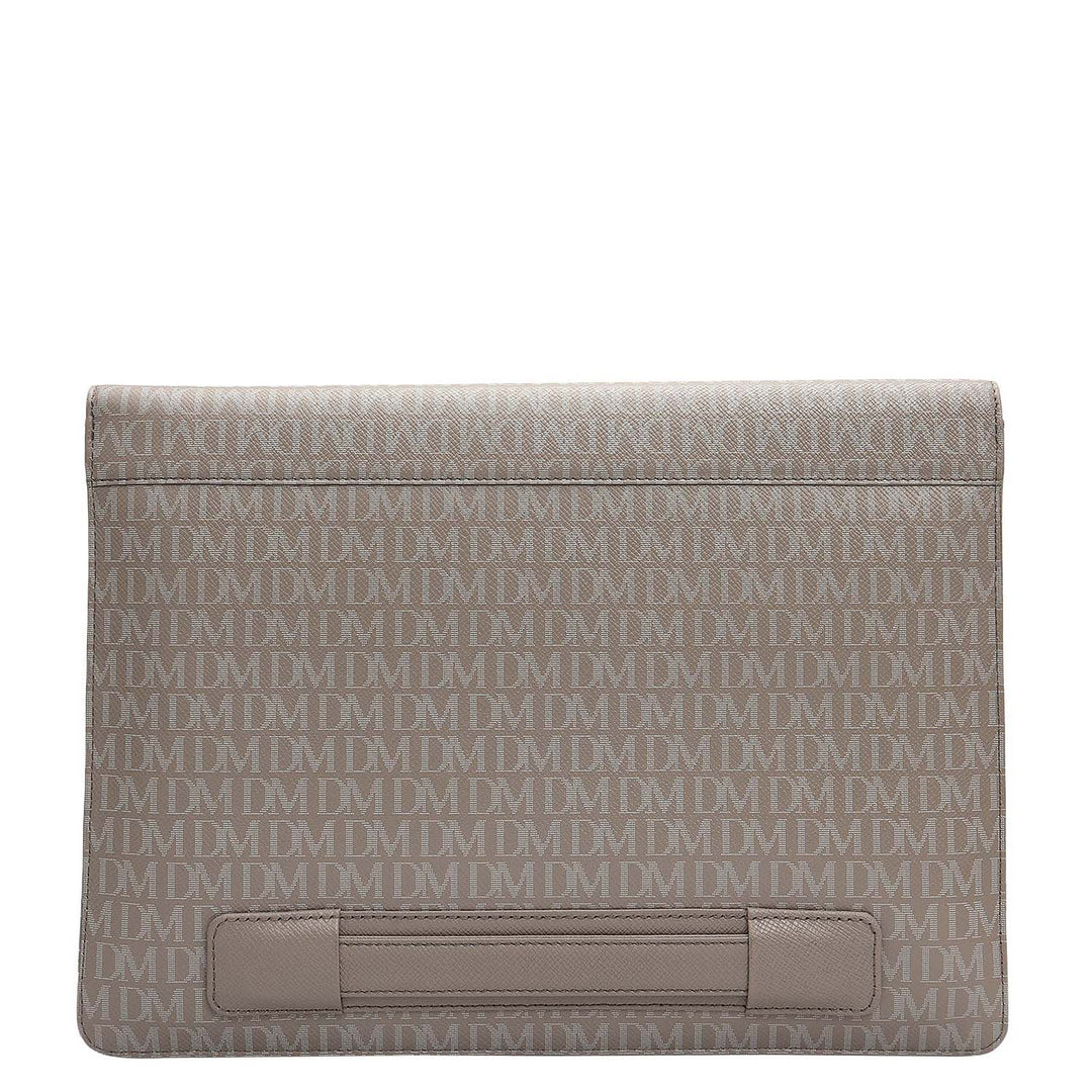 Monogram Leather Laptop Sleeve - Smoke Grey