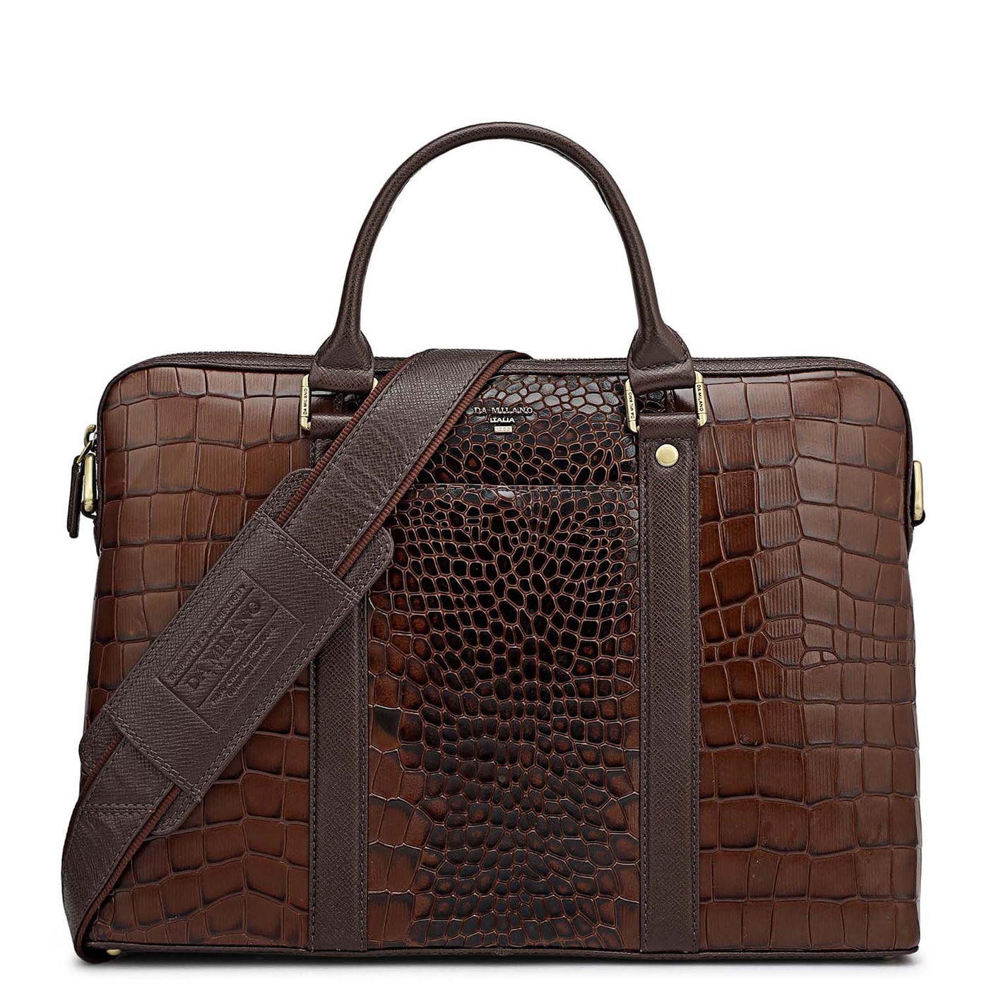 Croco Leather Laptop Sleeve - Date