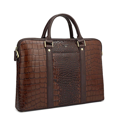 Croco Leather Laptop Sleeve - Date