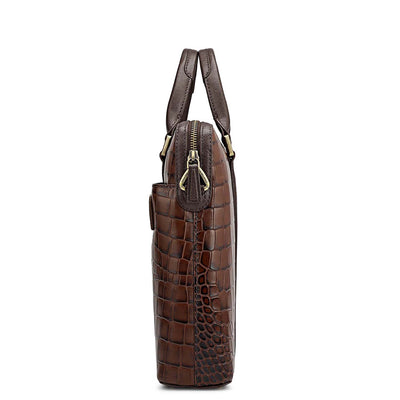 Croco Leather Laptop Sleeve - Date