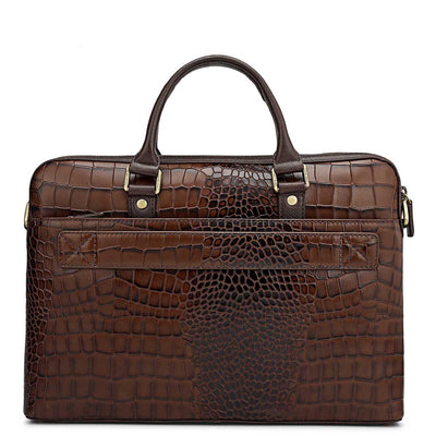 Croco Leather Laptop Sleeve - Date