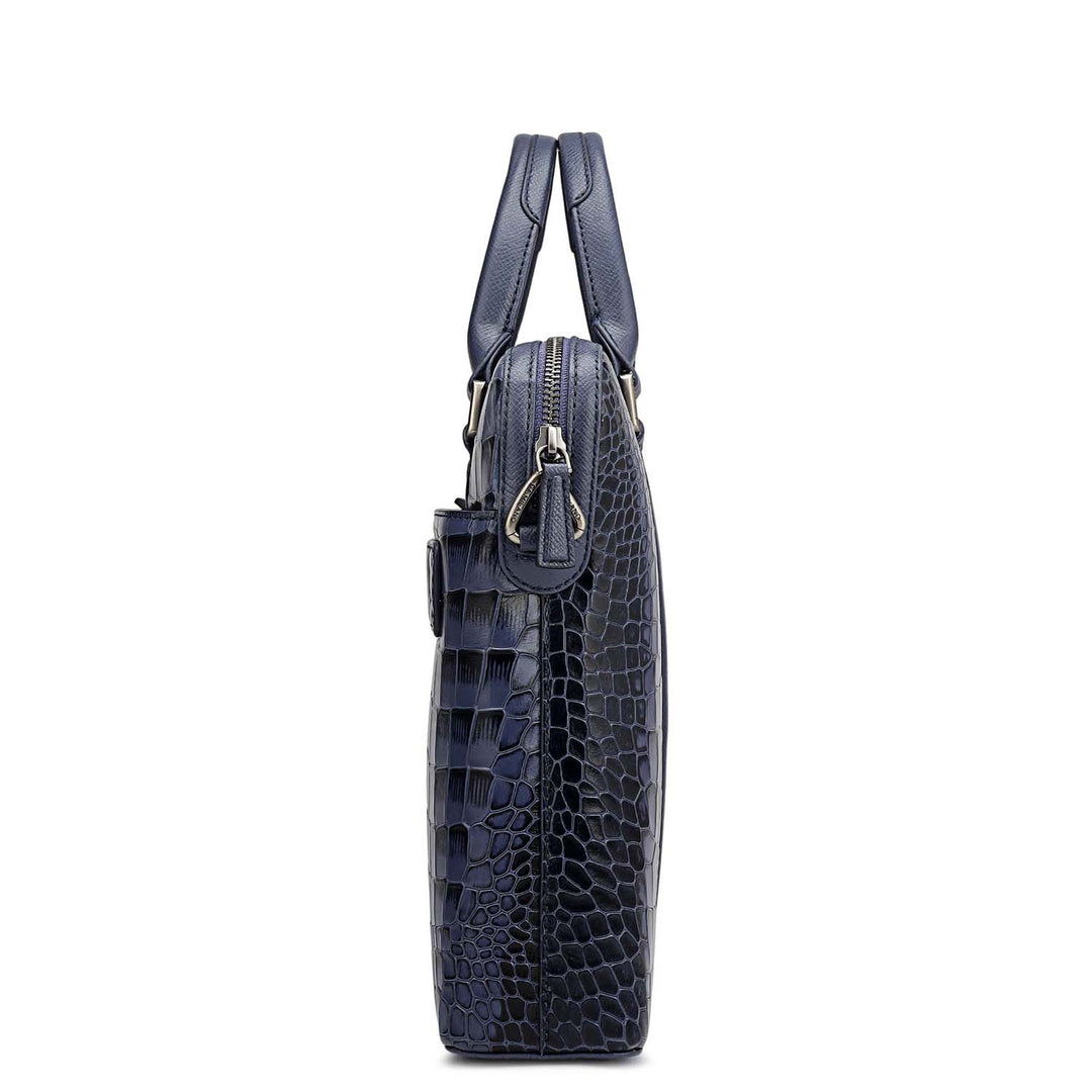 Croco Leather Laptop Sleeve - Stardust
