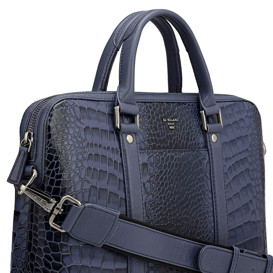 Croco Leather Laptop Sleeve - Stardust