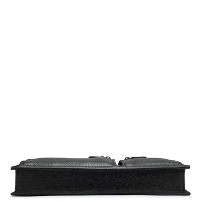 Black Wax Leather Laptop Sleeve - Upto 14"