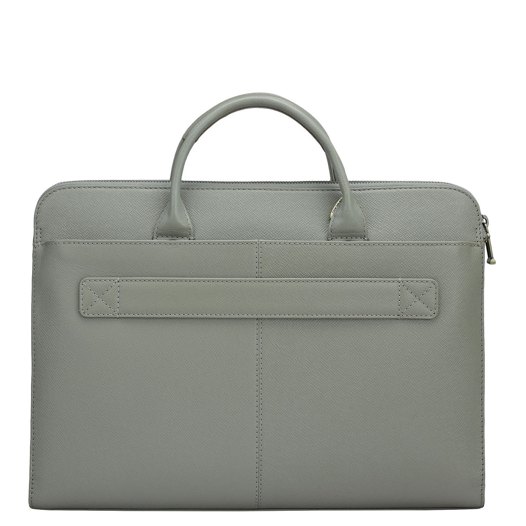 Franzy Leather Laptop Sleeve - Stone Grey