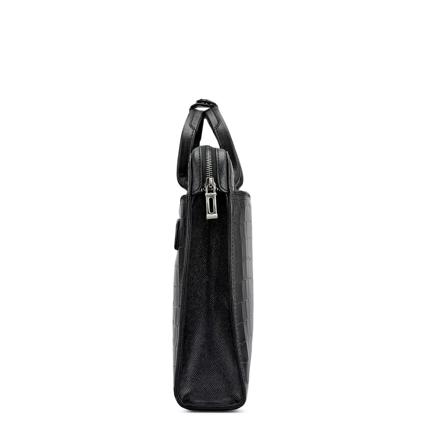 Croco Leather Laptop Sleeve - Black