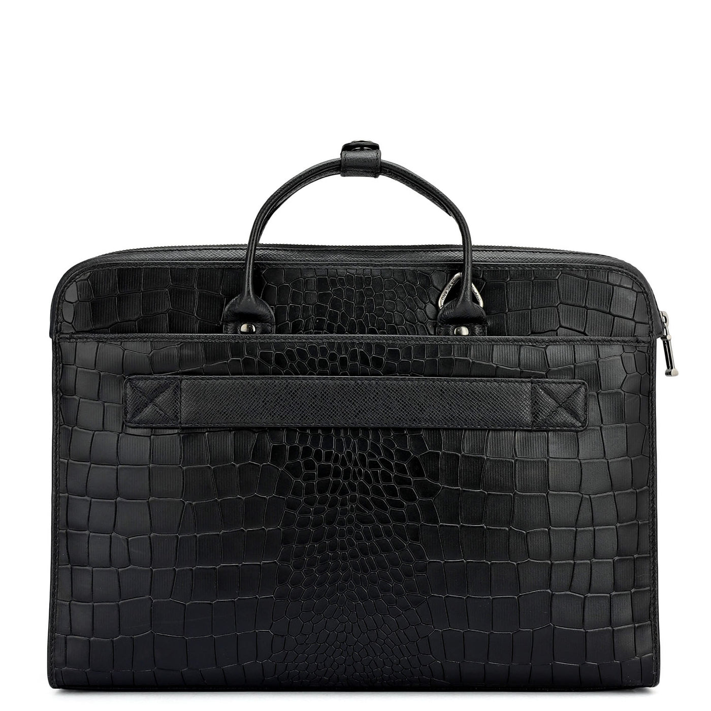 Croco Leather Laptop Sleeve - Black