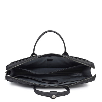 Croco Leather Laptop Sleeve - Black