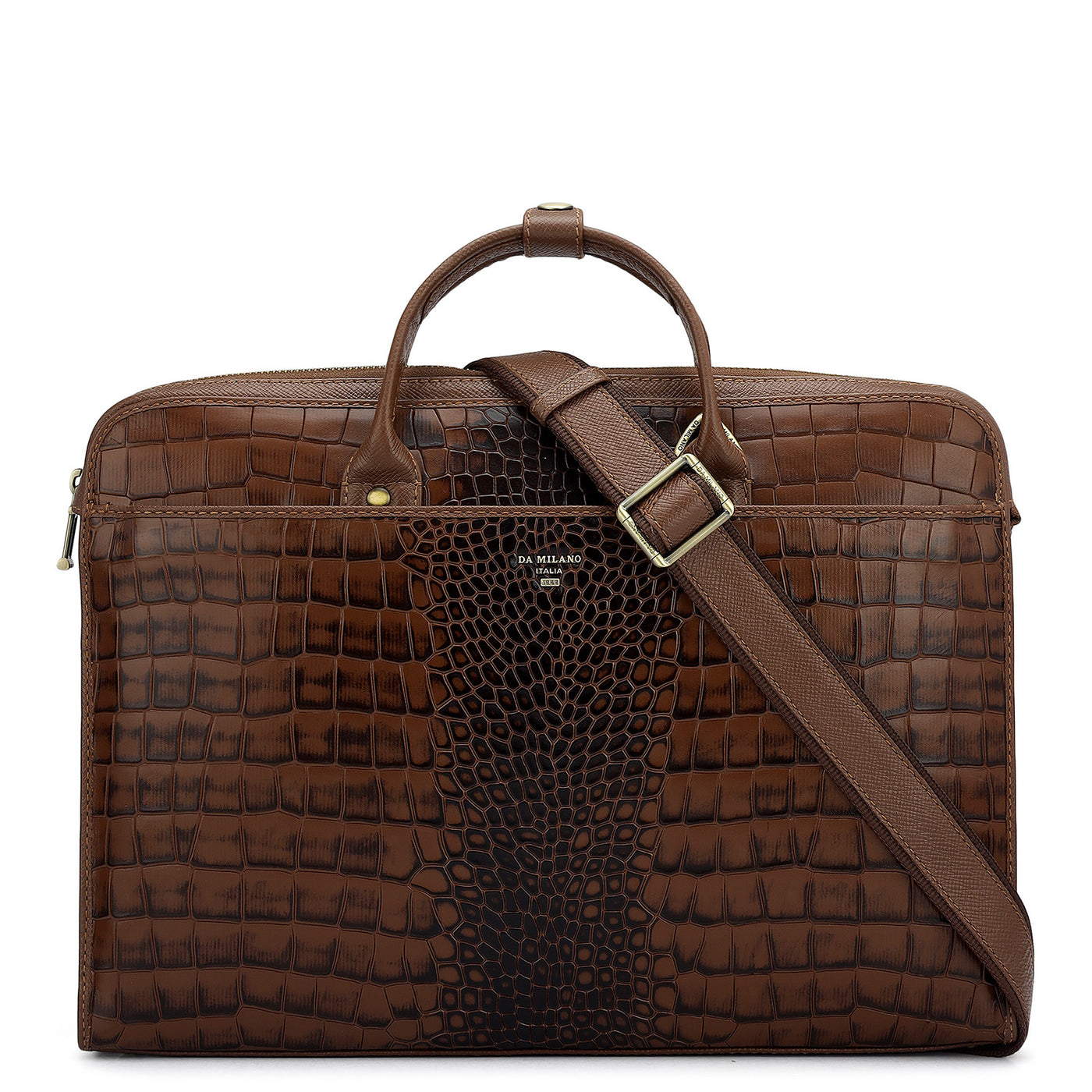 Croco Leather Laptop Sleeve - Date