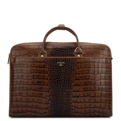 Croco Leather Laptop Sleeve - Date