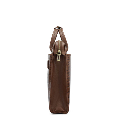 Croco Leather Laptop Sleeve - Date