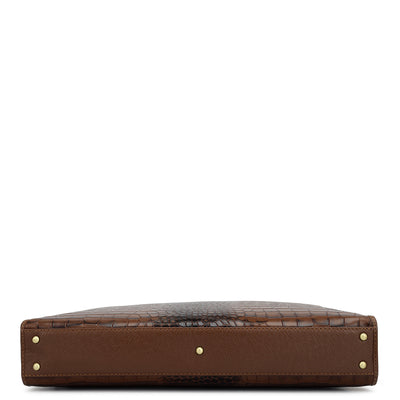 Croco Leather Laptop Sleeve - Date