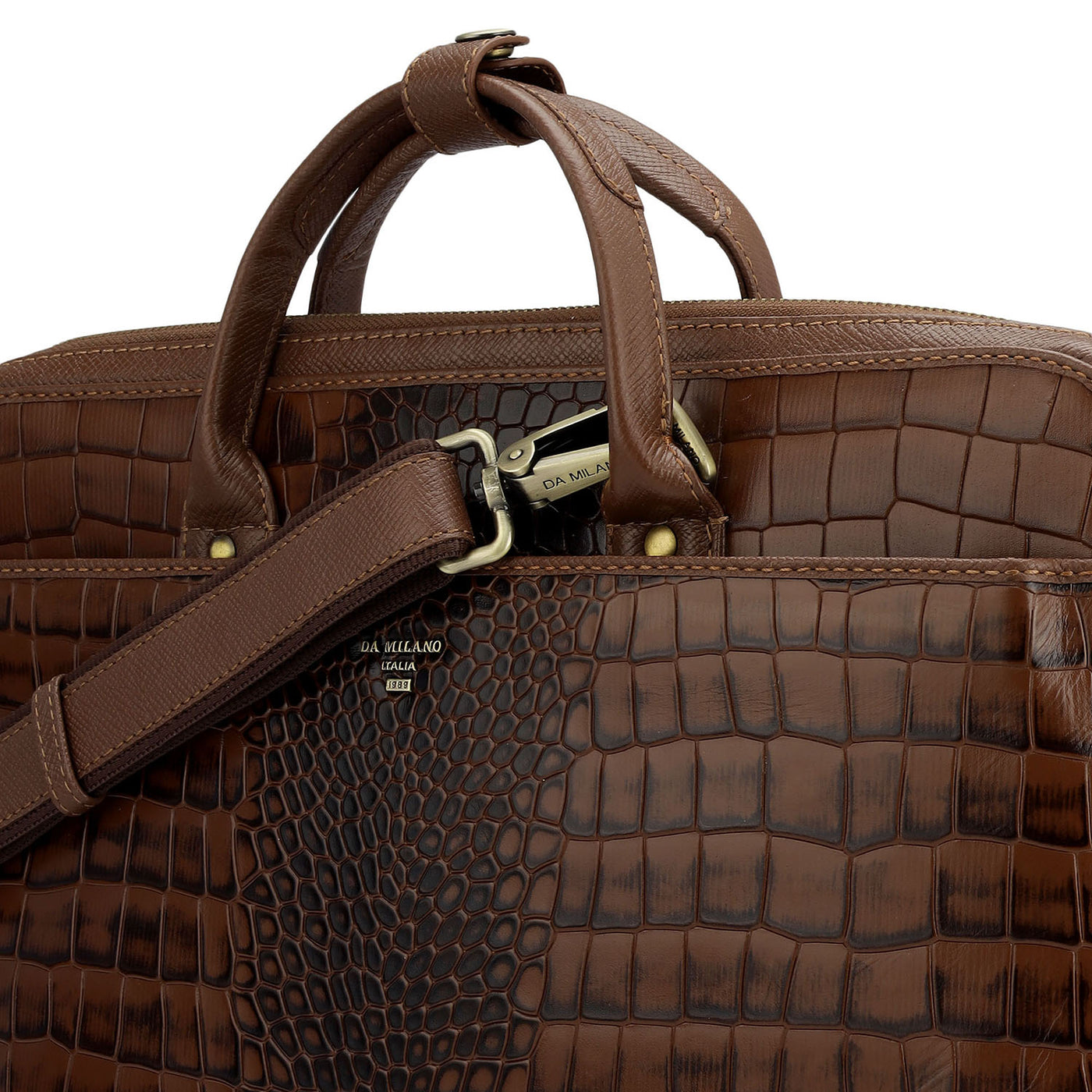 Croco Leather Laptop Sleeve - Date