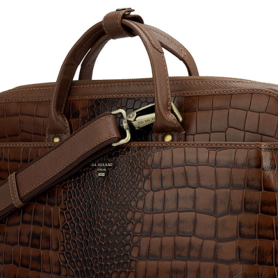 Croco Leather Laptop Sleeve - Date
