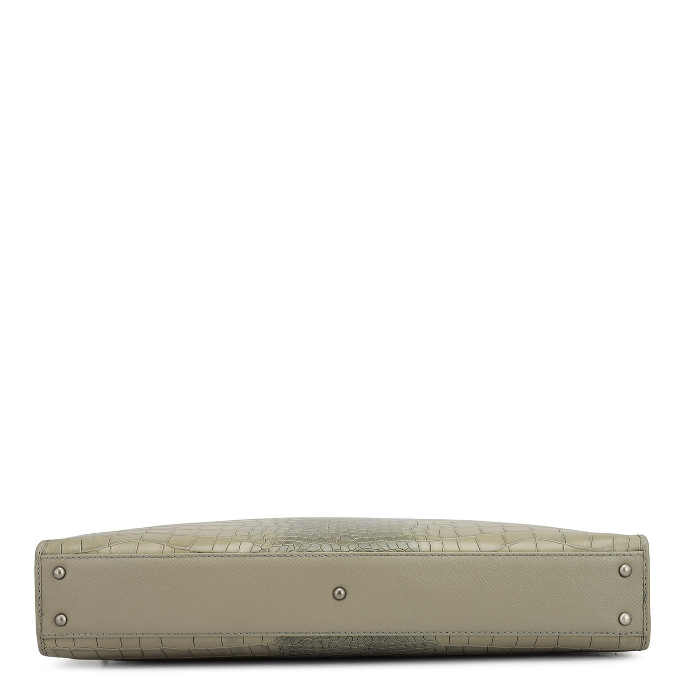 Croco Leather Laptop Sleeve - Stone Grey