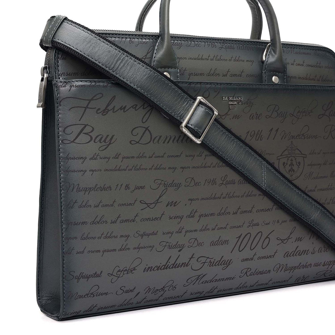 Signato Leather Laptop Sleeve - Grey