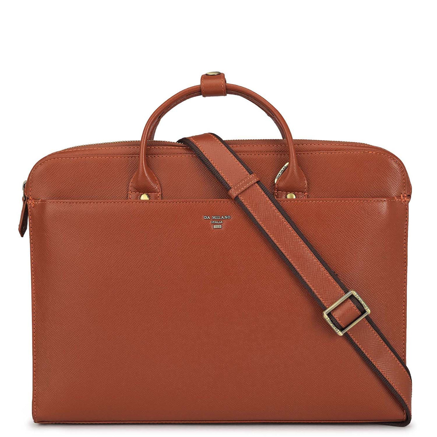 Rust Orange Franzy Leather Laptop Sleeve - Upto 14"