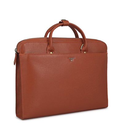 Rust Orange Franzy Leather Laptop Sleeve - Upto 14"