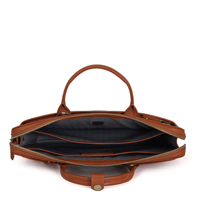 Franzy Leather Laptop Sleeve - Rust Orange