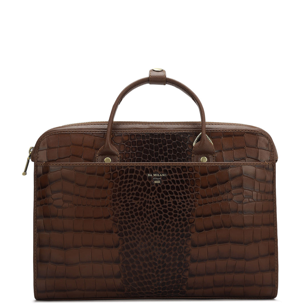 Croco Leather Laptop Sleeve - Date