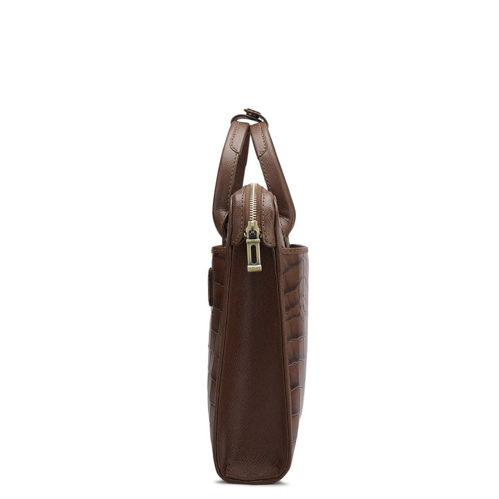 Croco Leather Laptop Sleeve - Date