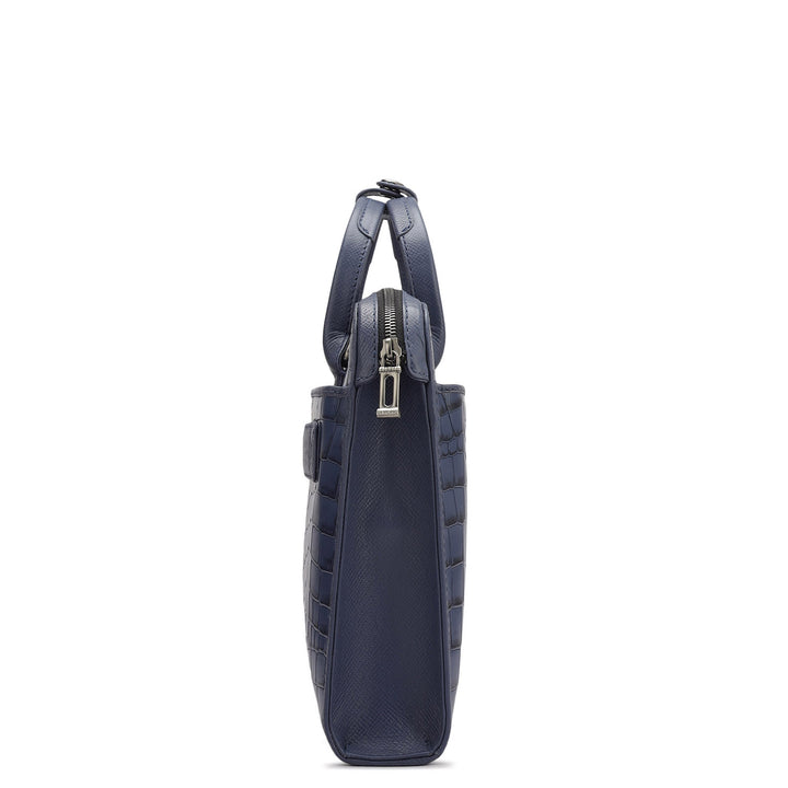 Croco Leather Laptop Sleeve - Stardust