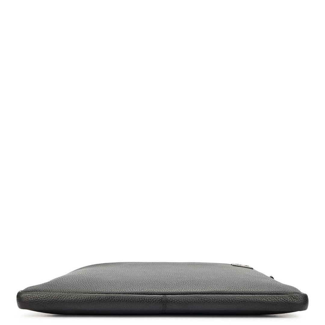 Wax Leather Laptop Sleeve - Black