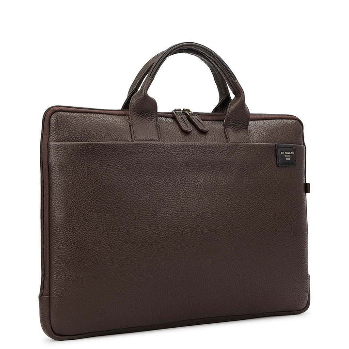 Wax Leather Laptop Sleeve - Chocolate
