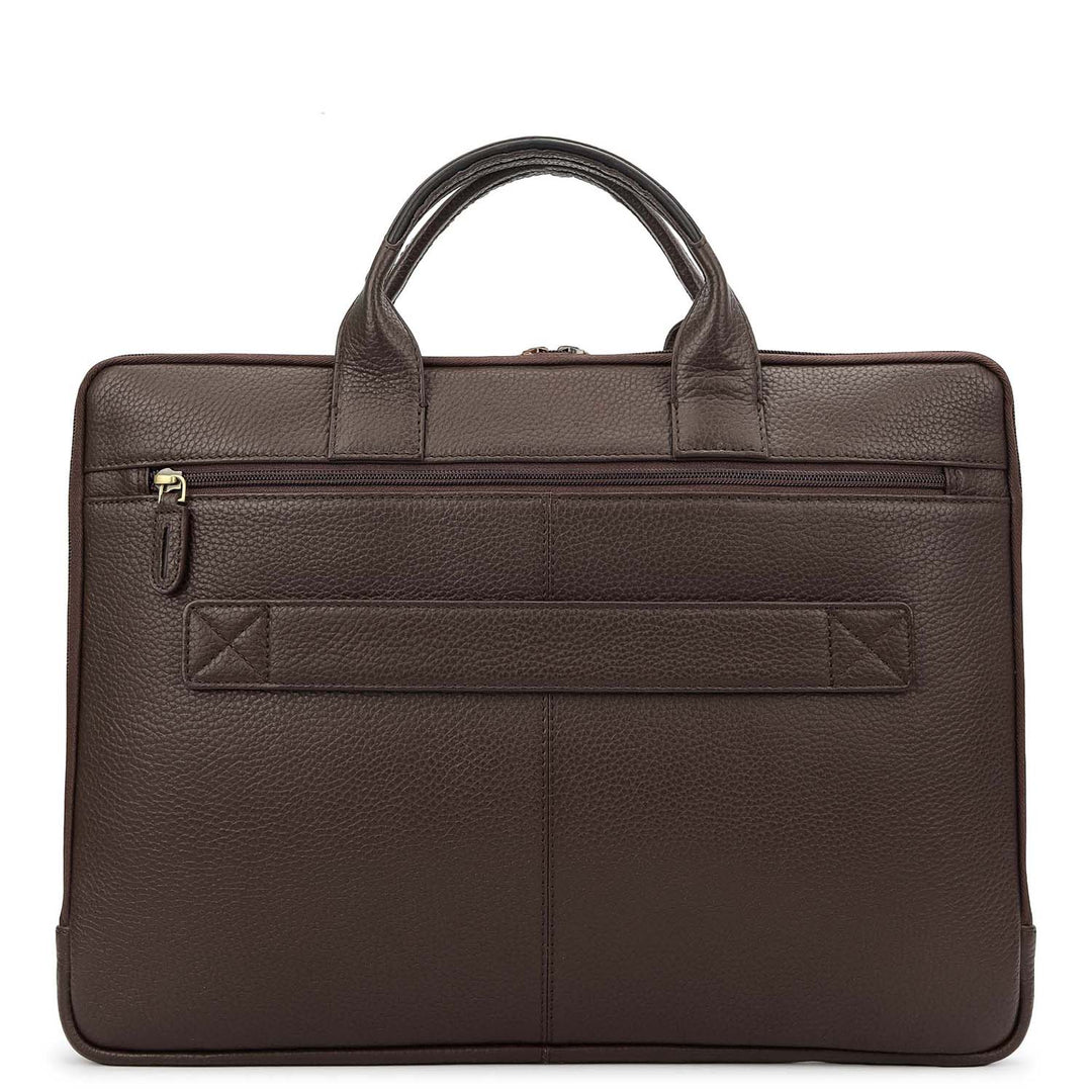 Wax Leather Laptop Sleeve - Chocolate