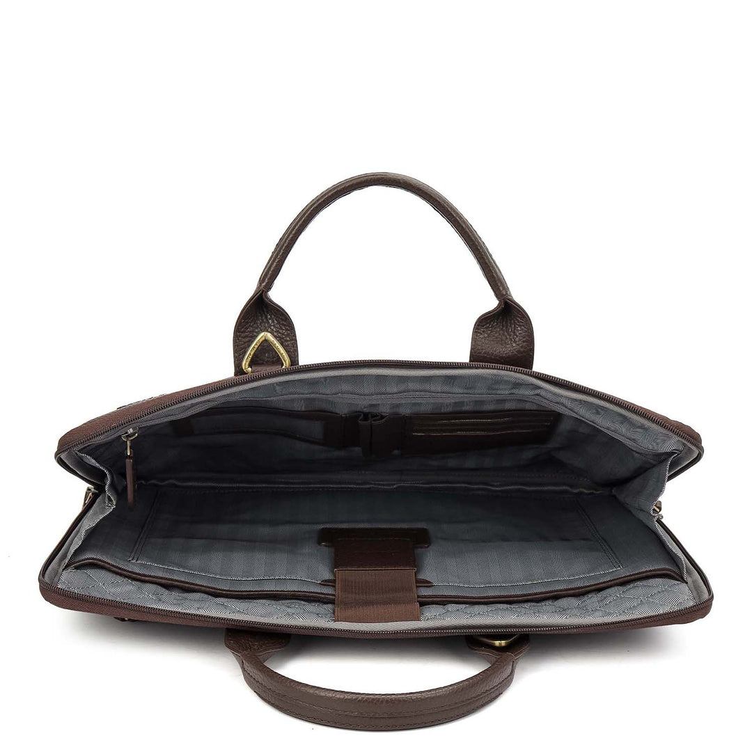 Wax Leather Laptop Sleeve - Chocolate